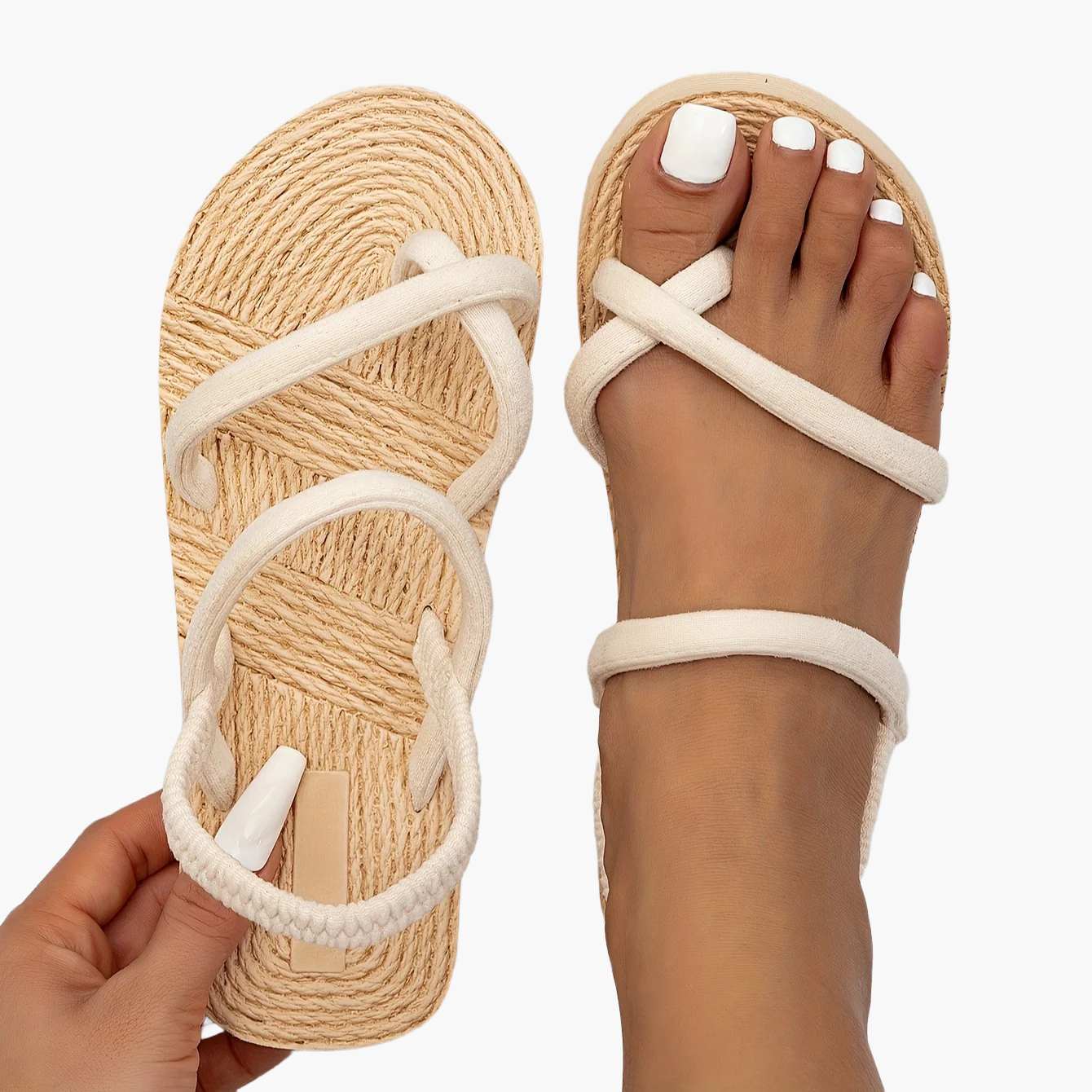 Damen Trendige Outdoor-Sandalen mit Komfort-Sohle – Modische Flache Sommerschuhe