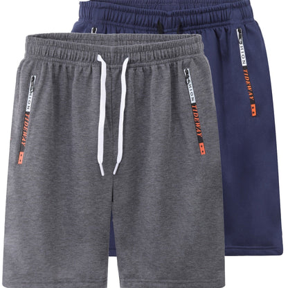 Herren Trainingsshorts 2er-Pack – Sportliche Fitness- und Freizeit-Shorts mit Reißverschlusstaschen