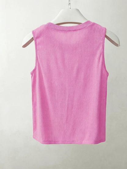 Damen Elegantes Stricktop mit Perlenbesatz, Ärmellos, Perfekt für Alltag und Büro