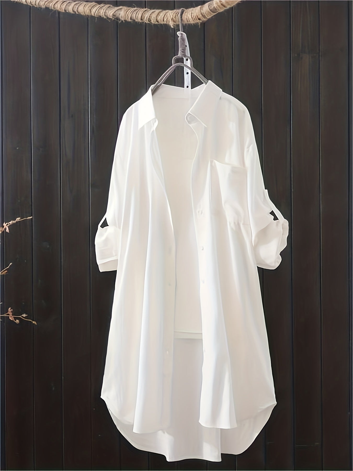 Damen Oversize Hemdblusenkleid im Casual-Look – Lässiges Shirtkleid für Alltag und Freizeit