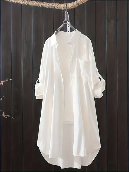 Damen Oversize Hemdblusenkleid im Casual-Look – Lässiges Shirtkleid für Alltag und Freizeit