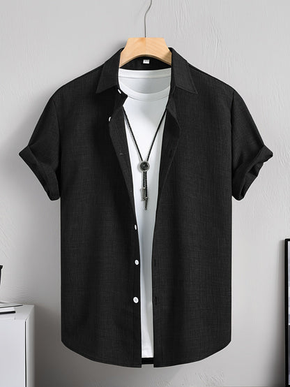 Herren Kurzarm Freizeithemd mit T-Shirt Layer-Look – Modernes Sommer Outfit für Alltag & Freizeit