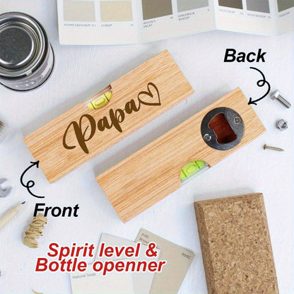 Vater Geschenk Spirit Level & Flaschenöffner – Personalisiertes Werkzeug für Männer zum Vatertag