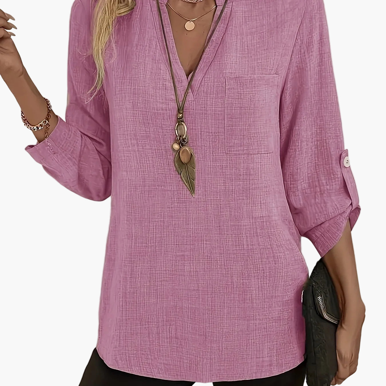 Damen Tunika-Bluse im legeren Boho-Stil für Alltag und Büro