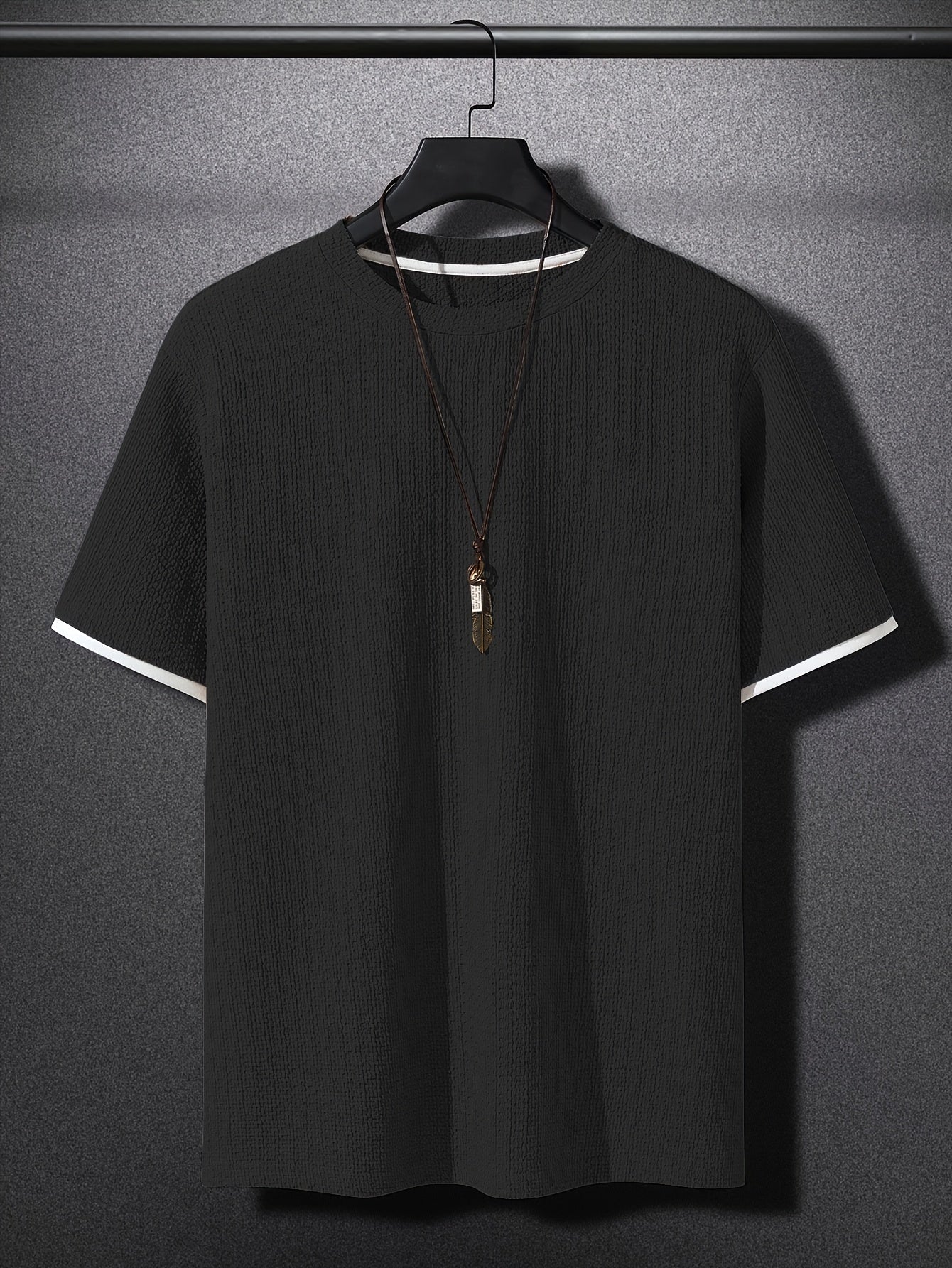 Herren T-Shirt Modern Kurzarm mit Struktur – Stilvolles Freizeitshirt, Lässiger Look, Urbaner Allrounder