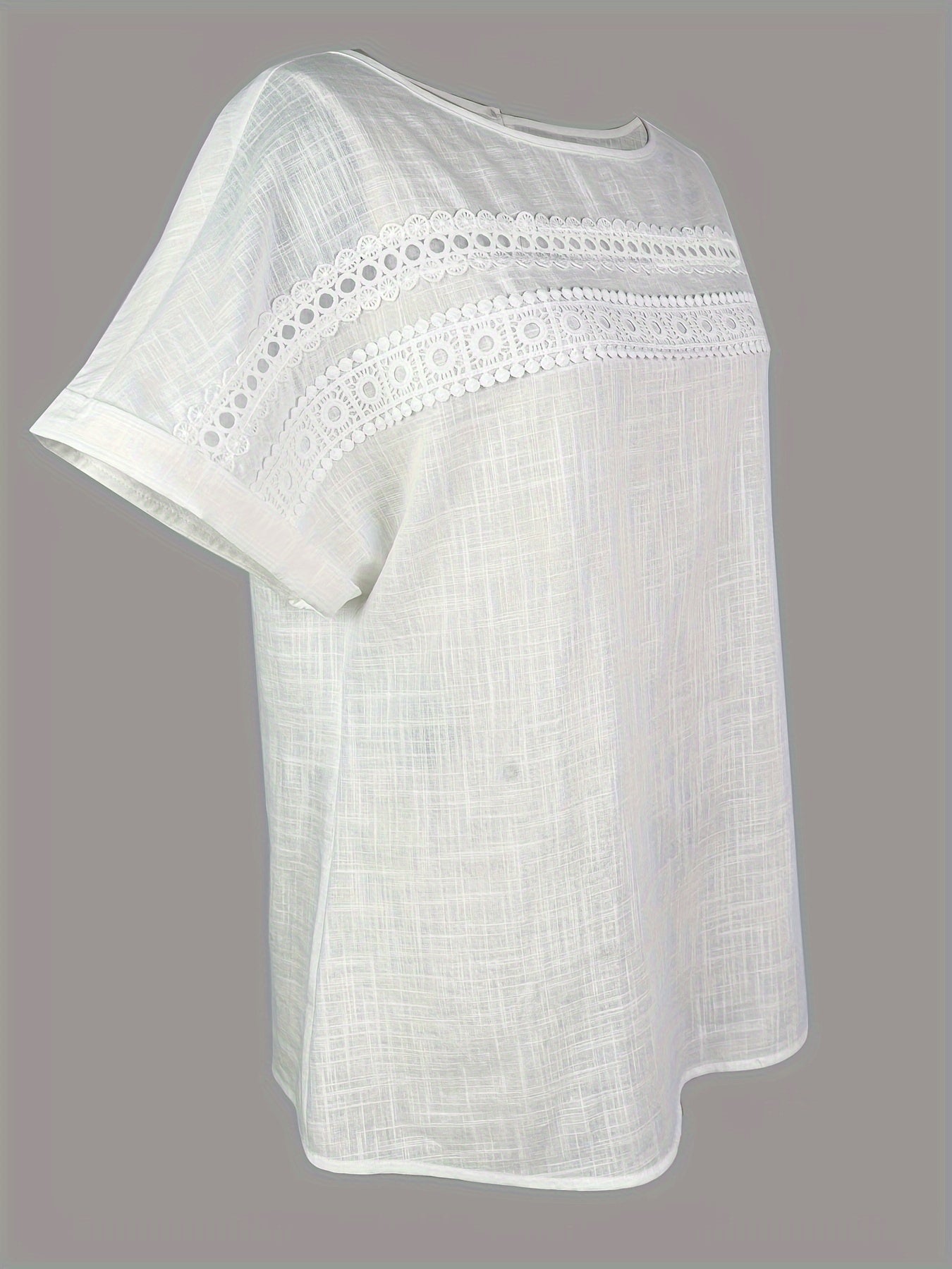 Damen Sommer Bluse mit Spitze und kurzen Ärmeln – Elegante Freizeitmode für Alltag & Urlaub