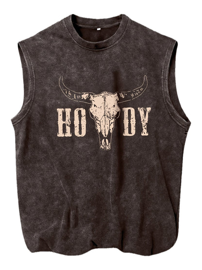 Herren Ärmeloses Western Shirt mit Print – Casual Streetwear für Outdoor und Festivals