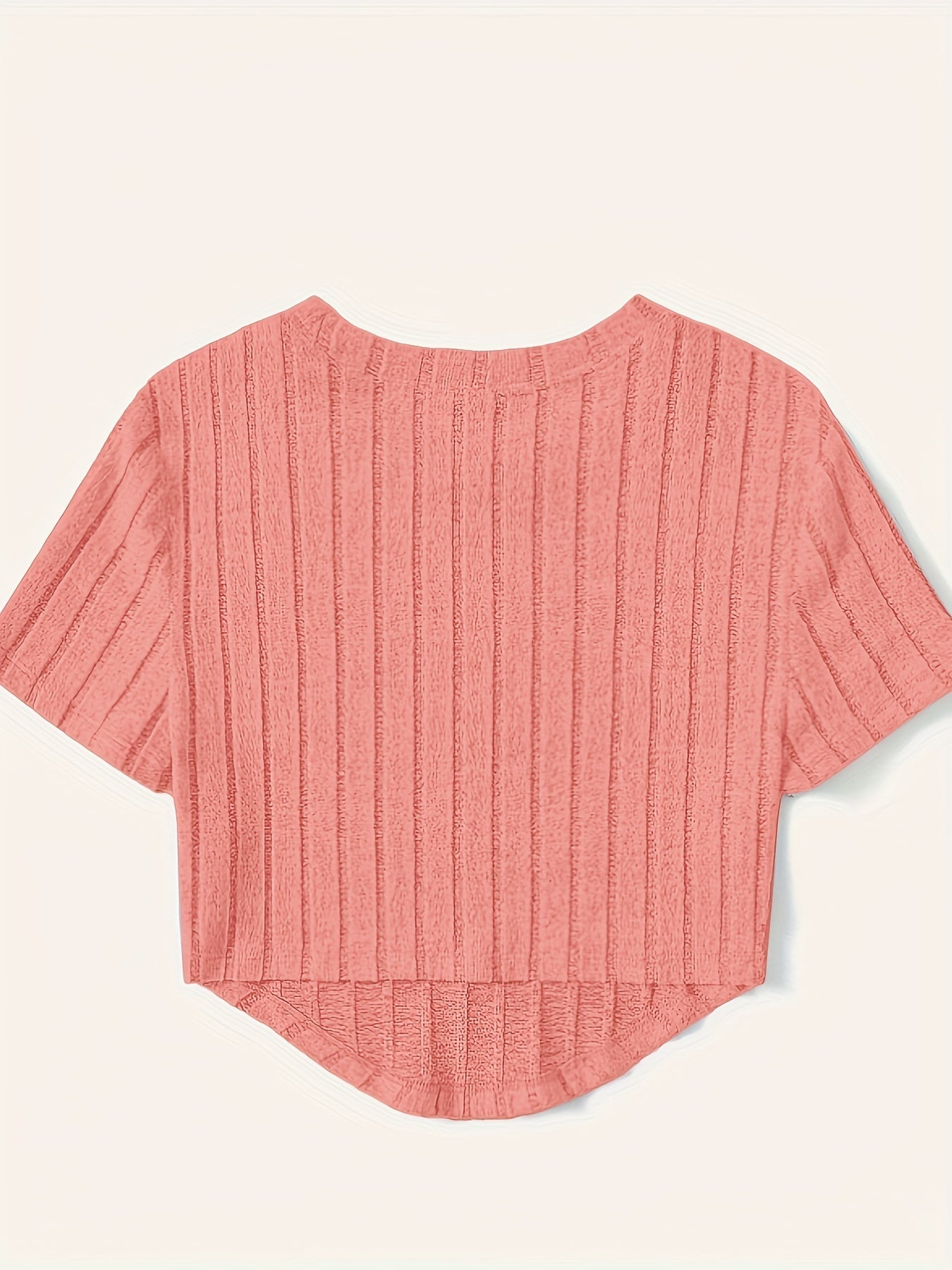 Damen Kurzarm Rippstrick Crop Top – Modisches Freizeitshirt für den Sommer