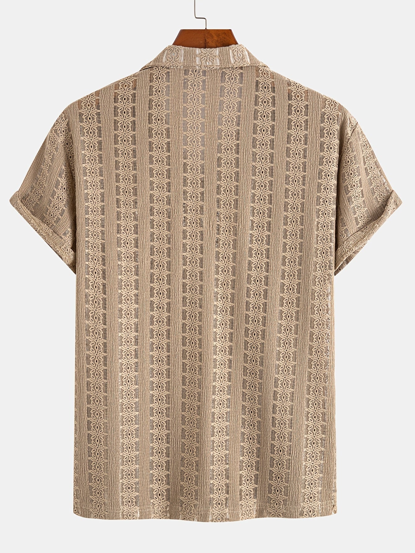 Herren Kurzarm Resorthemd mit Spitze – Eleganter Freizeitstil für Sommer und Urlaub