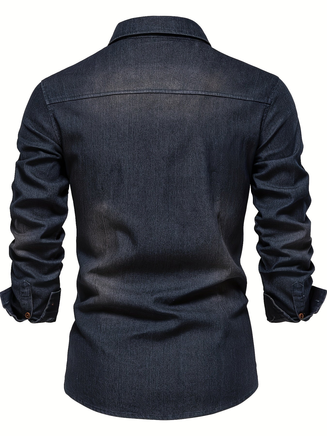 Herren Freizeithemd im Denim-Look – Modernes Langarmhemd mit Brusttaschen