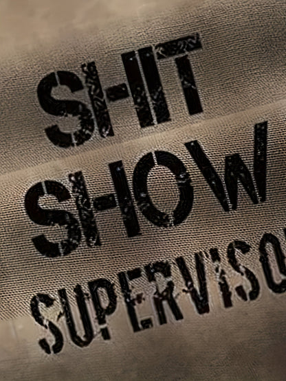 Herren Vintage Kurzarm Hemd – Lustiges Shit Show Supervisor Statement, Lockerer Sommerstil