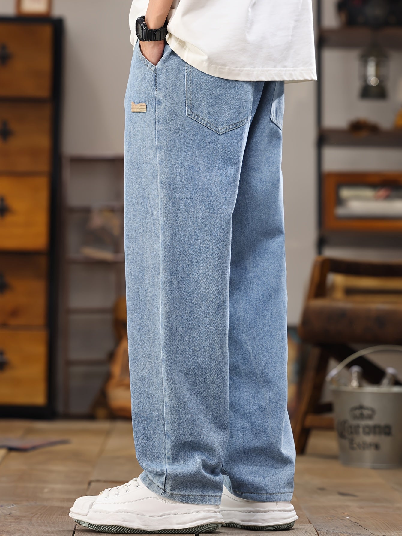 Herren Relaxed Fit Jeans Jogger mit Kordelzug – Lässige Freizeitmode