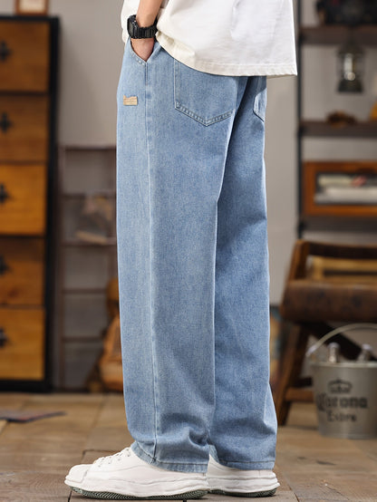 Herren Relaxed Fit Jeans Jogger mit Kordelzug – Lässige Freizeitmode