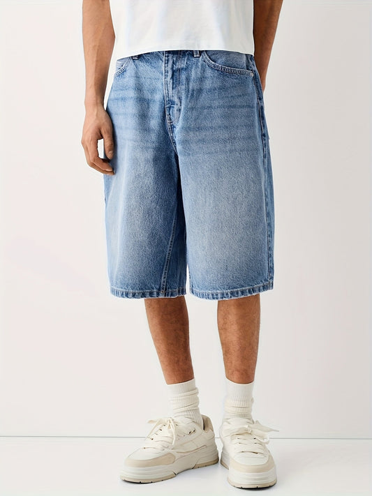 Herren Relaxed Fit Denim Bermudashorts – Modischer Freizeit-Look für Alltag und Streetstyle
