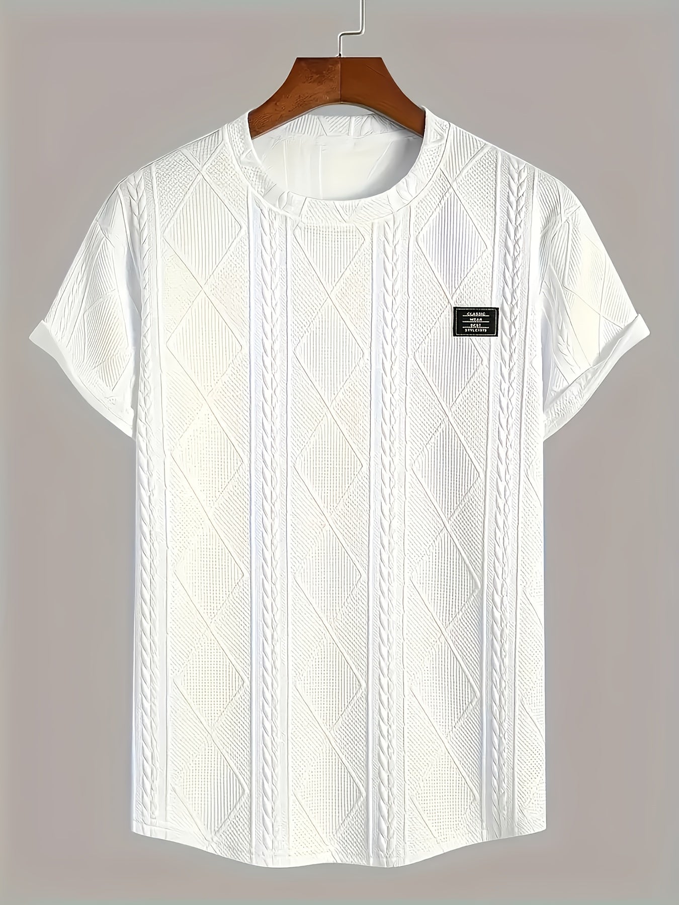 Herren T-Shirt im Strickmuster-Design – Lässiger Style für Alltag und Freizeit