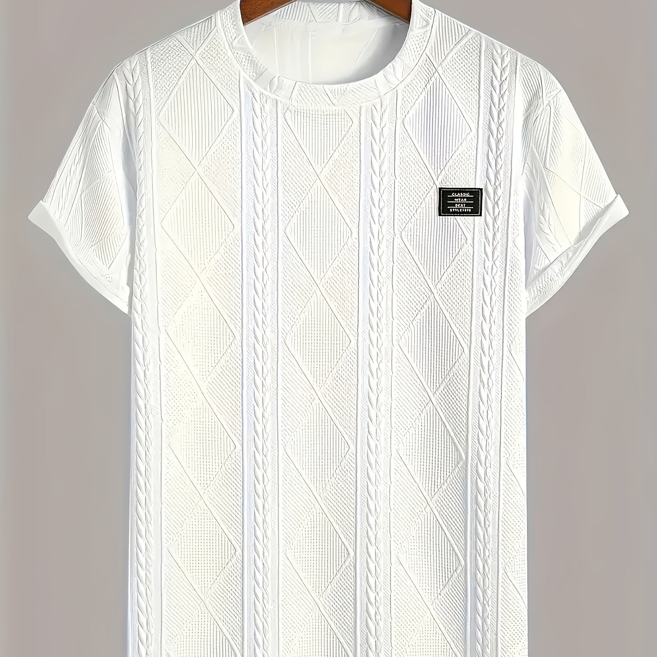 Herren T-Shirt im Strickmuster-Design – Lässiger Style für Alltag und Freizeit