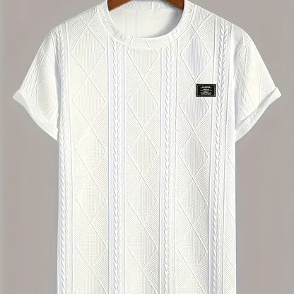 Herren T-Shirt im Strickmuster-Design – Lässiger Style für Alltag und Freizeit