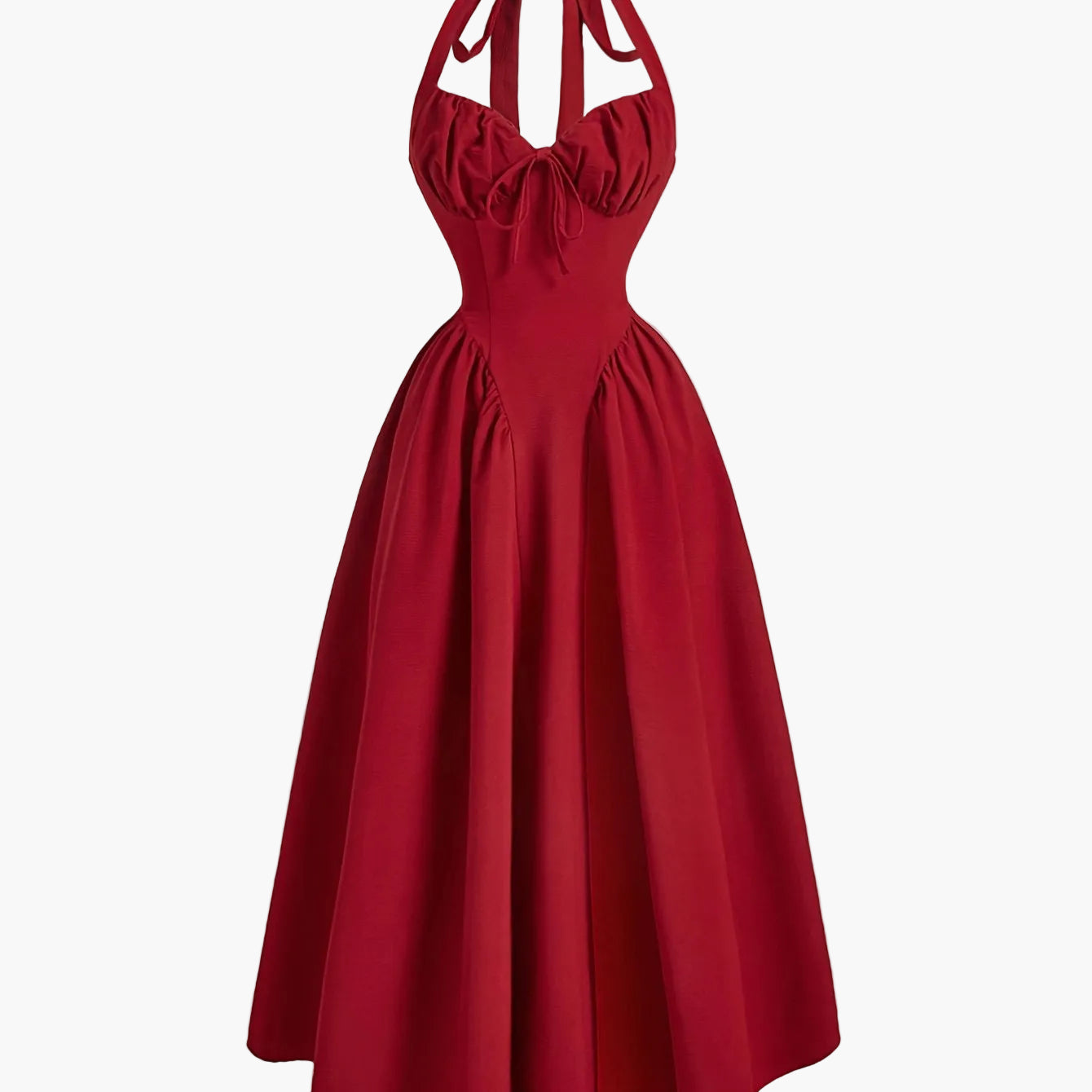 Damen Vintage Cocktailkleid mit Halterneck und schwingendem Rock – Elegantes Retro Abendkleid