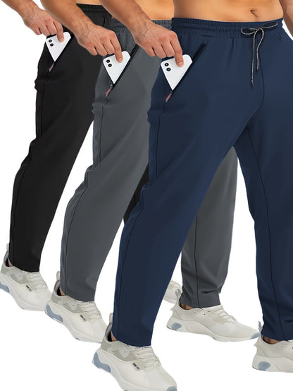 Herren Jogginghosen Set – Sportliche Freizeithosen mit Reißverschlusstaschen, Ideal für Training & Alltag