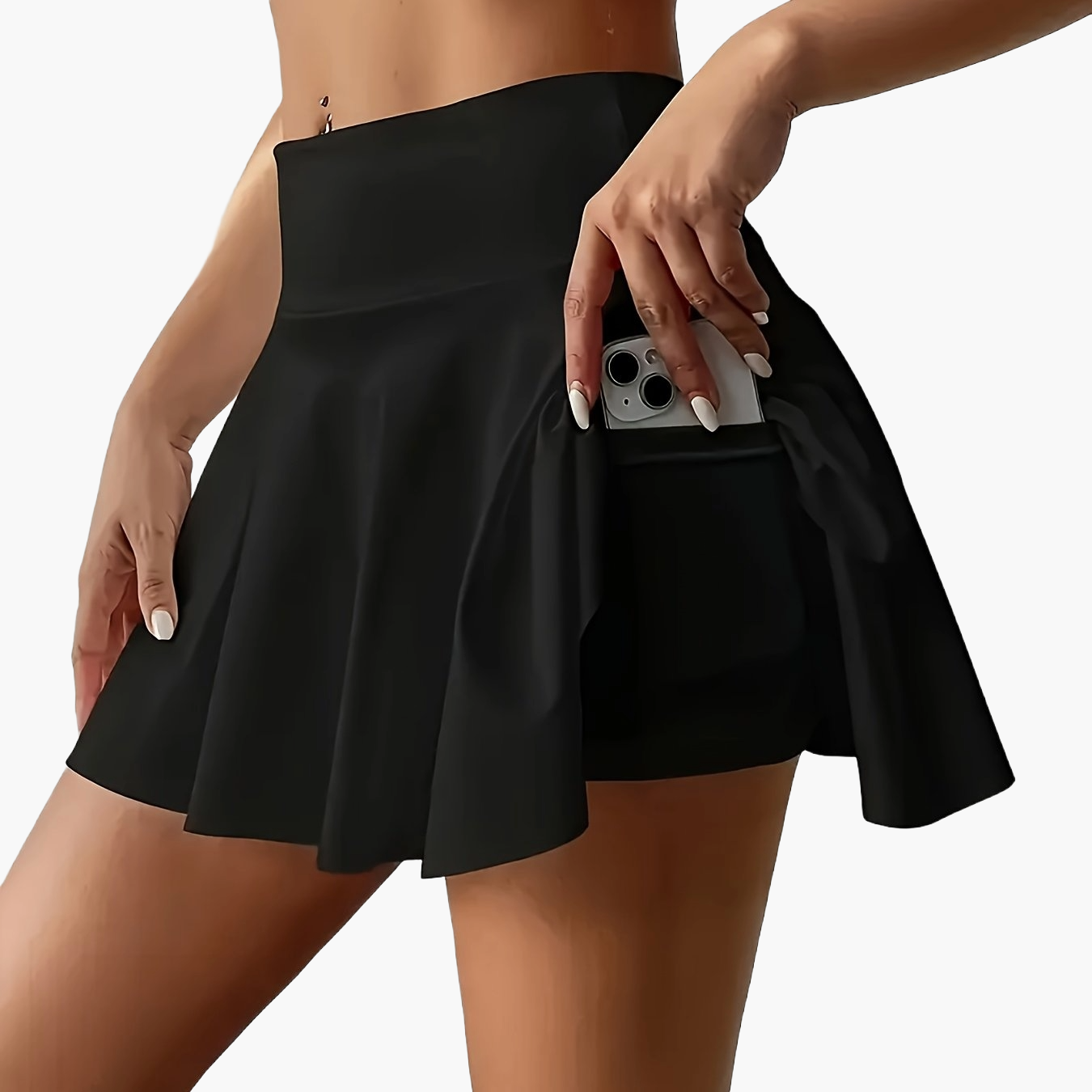 Damen Sportlicher Tennisrock mit Tasche – Eleganter Faltenrock für Freizeit und Fitness