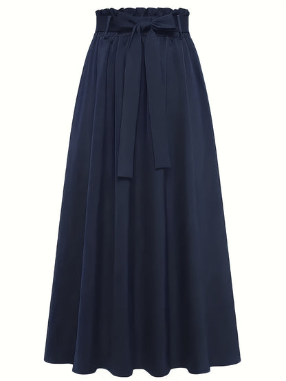 Damen Maxirock mit Paperbag-Bund und Schleife – Eleganter Freizeit-Look für jeden Anlass