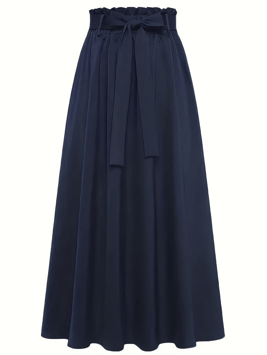 Damen Maxirock mit Paperbag-Bund und Schleife – Eleganter Freizeit-Look für jeden Anlass
