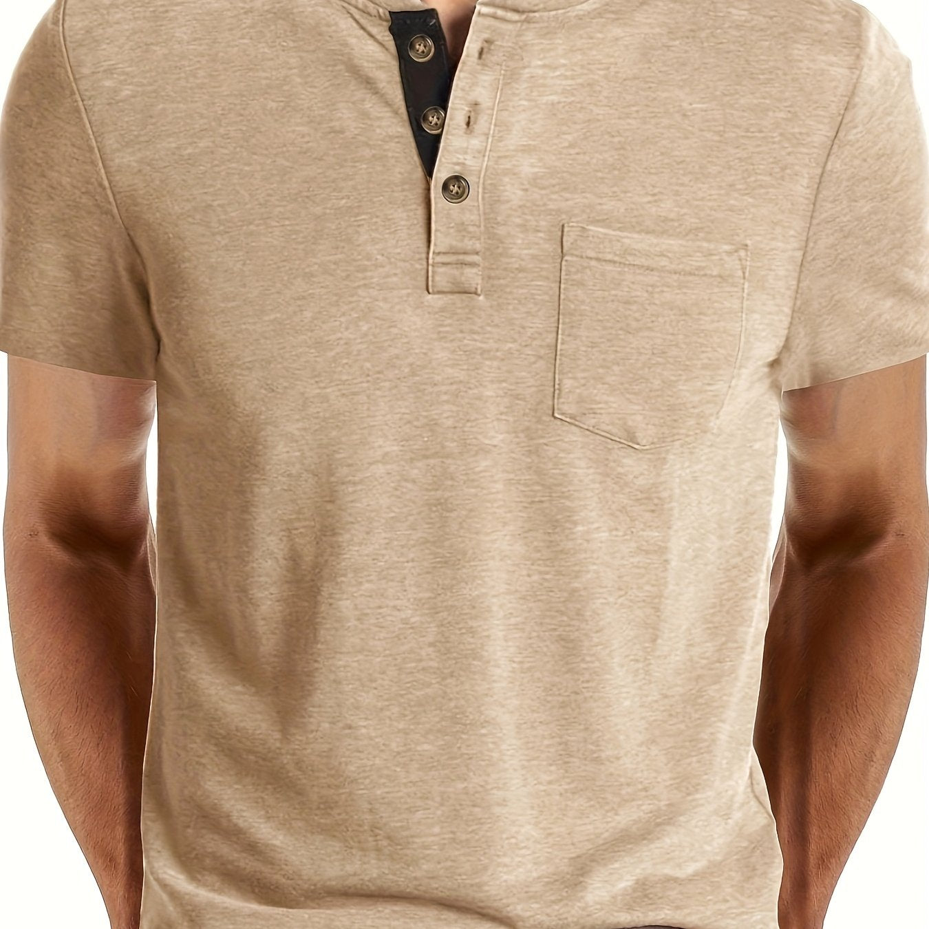 Herren Henley T-Shirt Kurzarm mit Knopfleiste – Casual Freizeitshirt