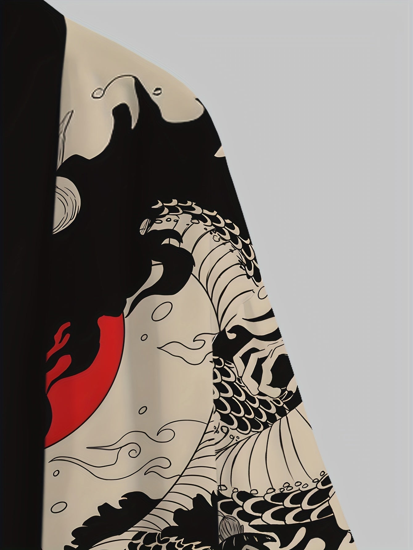 Herren Kimono Cardigan mit Drachen- und Samurai-Motiv – Japanischer Streetwear-Stil