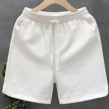 Herren Freizeits-Shorts mit geprägtem Muster für stilvolle Freizeit und Sport