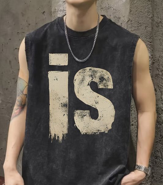 Herren Streetwear Muskelshirt mit Vintage-Print und Urbanem Stil – Ärmelloses Tank Top für Freizeit & Fitness