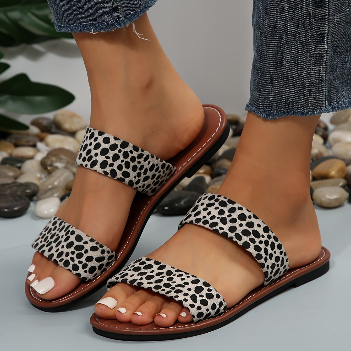Damen Slide Sandalen mit Animal Print – Modische Sommerschuhe für Freizeit & Alltag