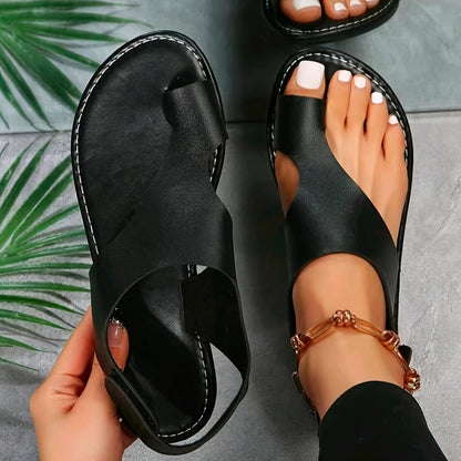 Damen Zehensandalen Elegant Freizeit Sommerschuh mit Kreuzriemen
