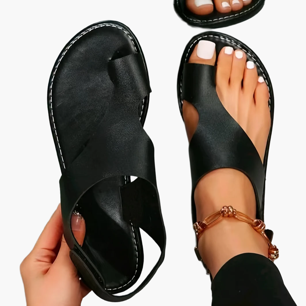 Damen Zehensandalen Elegant Freizeit Sommerschuh mit Kreuzriemen