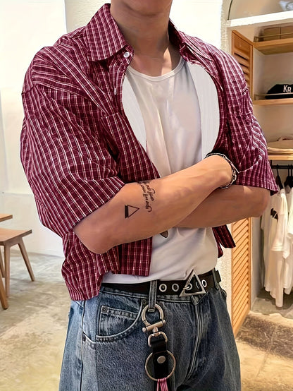Herren Kurzarm-Hemd im modernen Streetstyle Look – Lässiges Oversize Design für Alltag und Freizeit