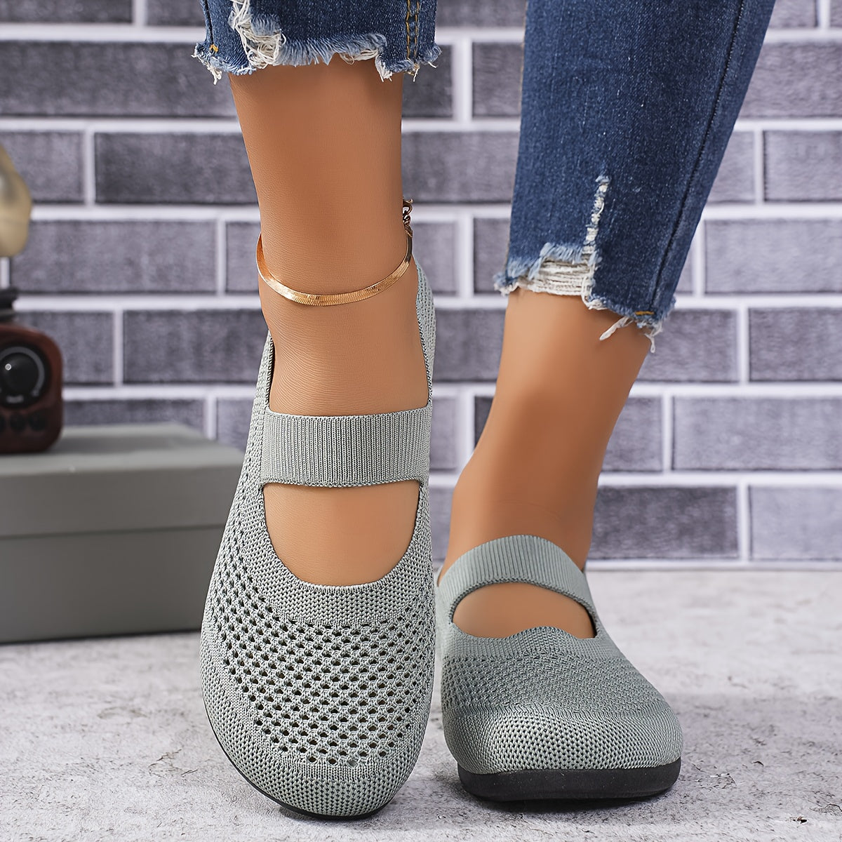 Damen Mary Jane Lauf- und Freizeitschuhe mit Belüftung und bequemer Passform