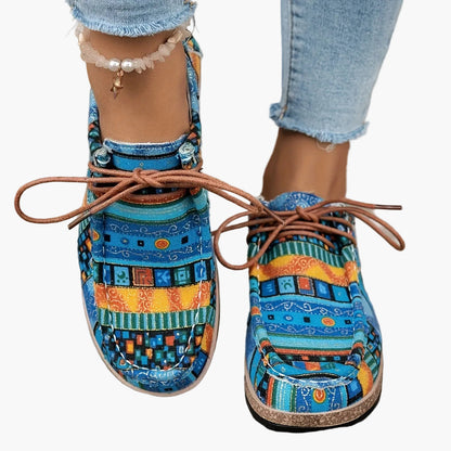 Damen Vintage Freizeitschuhe – Gemusterte Slip-Ons im Boho-Stil für Alltag und Reisen