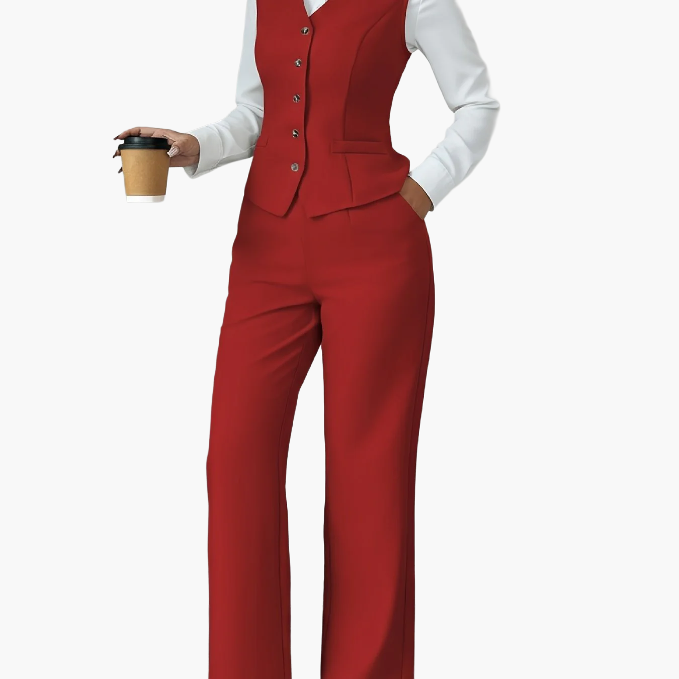 Damen Business Anzug mit Weste und Hose – Eleganter Büro-Look für stilbewusste Frauen