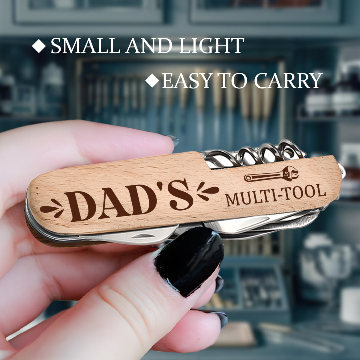Vaterstags Multi-Tool für Herren – Klassisches Taschenmesser mit Gravur, Geschenkidee für Papa