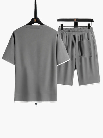 Herren Freizeit-Set Zweiteilig – Modernes T-Shirt & Shorts, Lässig & Bequem