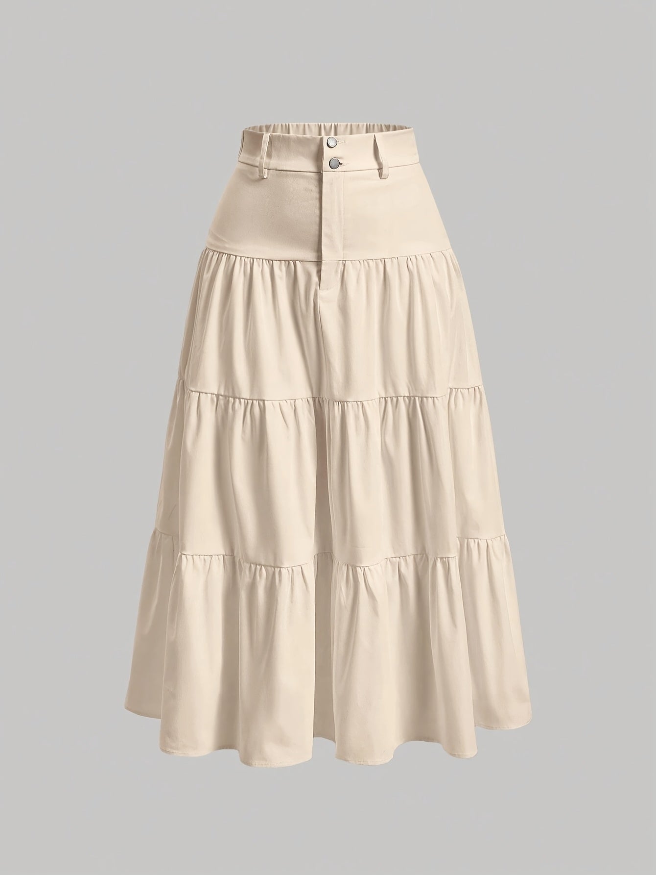 Damen Stufenrock High Waist Elegant Freizeitmode