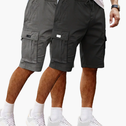 Herren Cargo Shorts 2er Pack – Bequeme Freizeit- und Outdoor-Bermuda mit Taschen