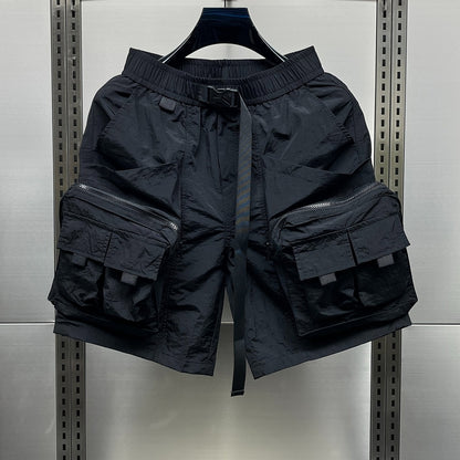 Herren Utility Cargo Shorts mit großen Taschen und verstellbarem Gürtel – Streetwear & Outdoor Style