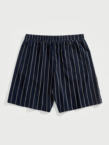 Herren Freizeithorts mit Nadelstreifen und Kordelzug – Stilvolle Sommer-Shorts für Alltag und Sport