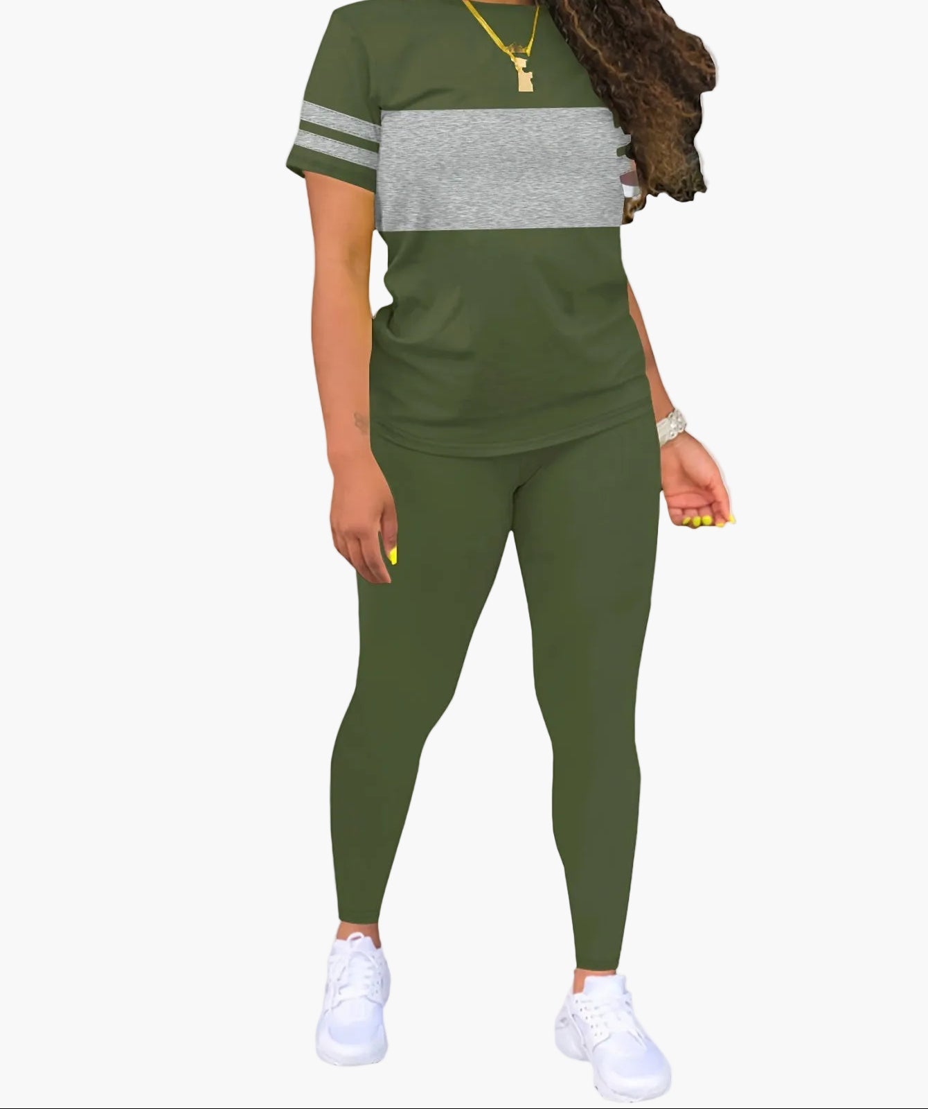 Damen Sportliches Freizeit-Set – Zweiteiliges Outfit mit T-Shirt und Leggings für Alltag & Fitness