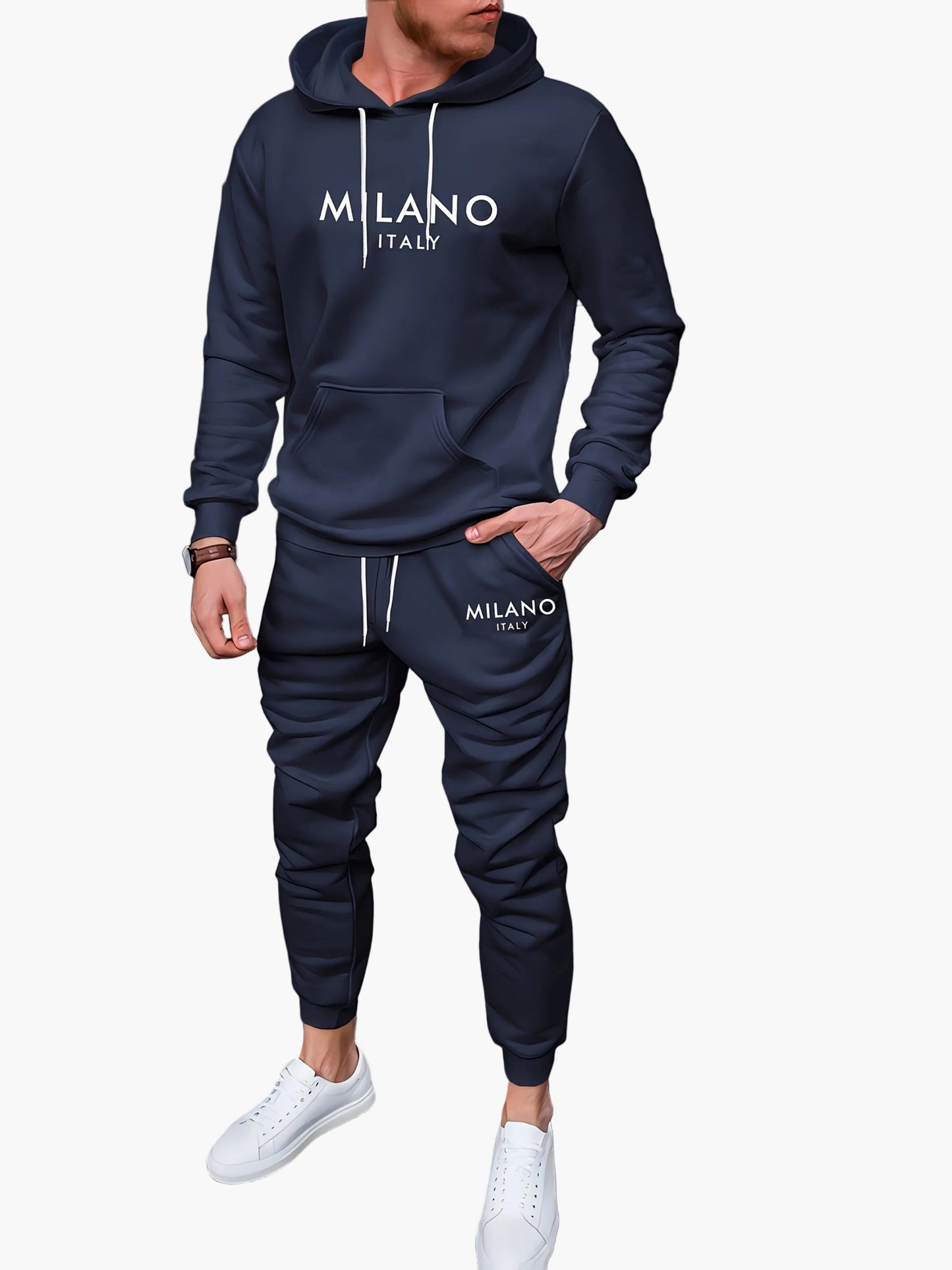 Herren Milano Italy Trainingsanzug – Modischer Freizeit Hoodie & Jogginghose Set für Alltag und Sport