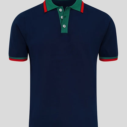 Herren Polohemd mit Kontrastkragen – Eleganter Freizeitstil für Alltag und Büro
