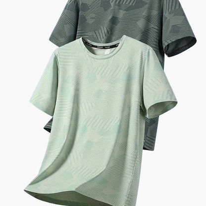 Herren Funktions-T-Shirts – Lässige Sommeroberteile mit tropischem Muster, ideal für Freizeit und Sport