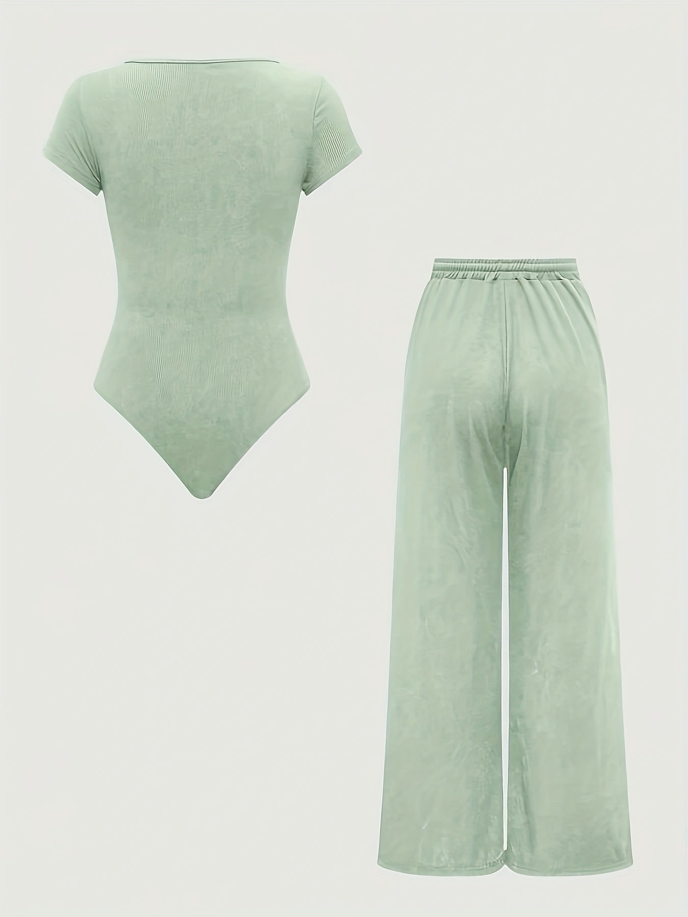 Damen-Loungewear-Set mit Body und weiten Hosen – Bequemes Freizeit-Outfit, moderner Schnitt