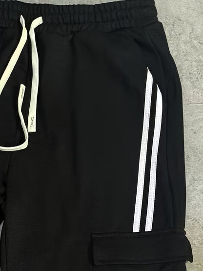 Herren Cargo Jogginghose mit Streifen und Taschen – Streetwear Style, Sportlich & Lässig