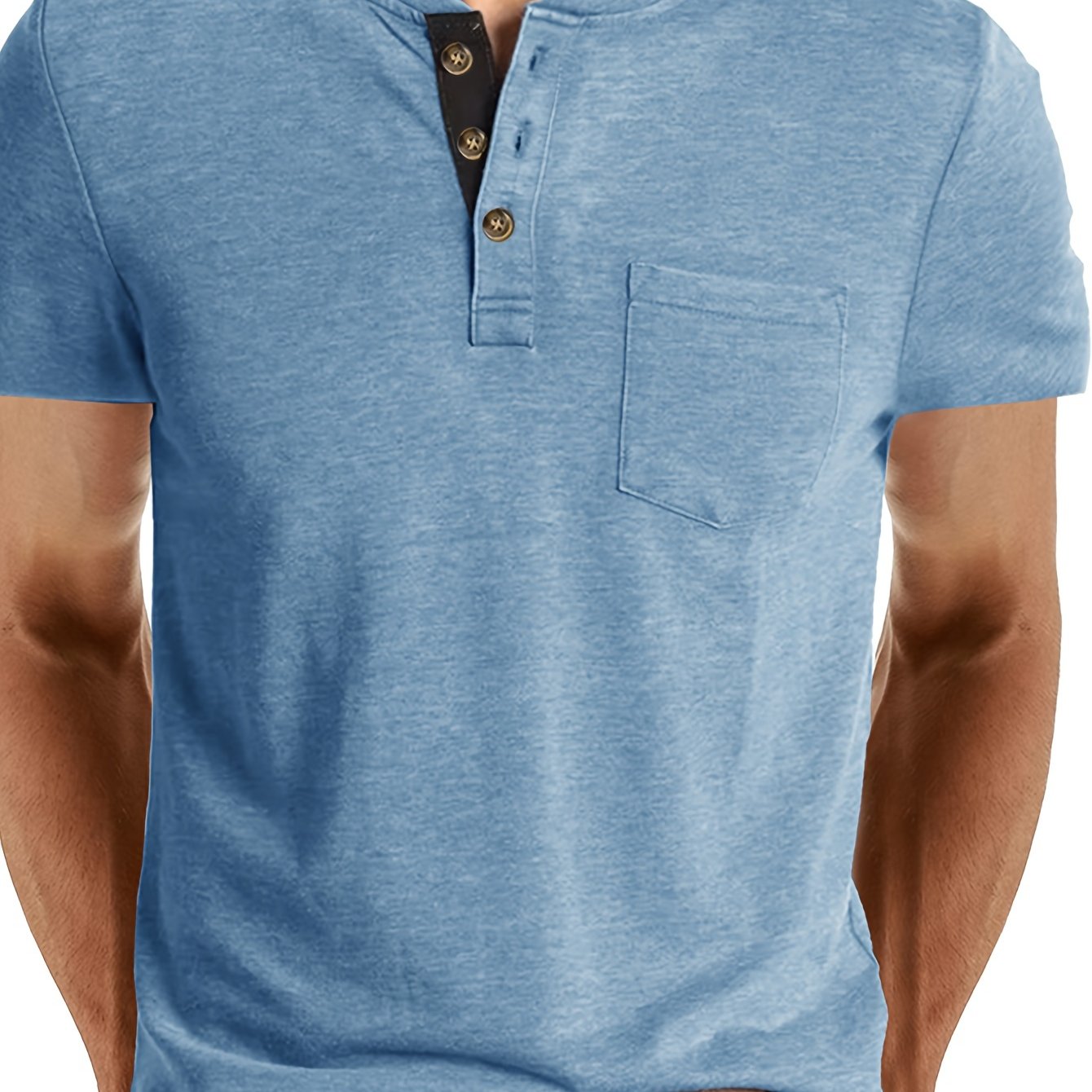 Herren Henley T-Shirt Kurzarm mit Knopfleiste – Casual Freizeitshirt
